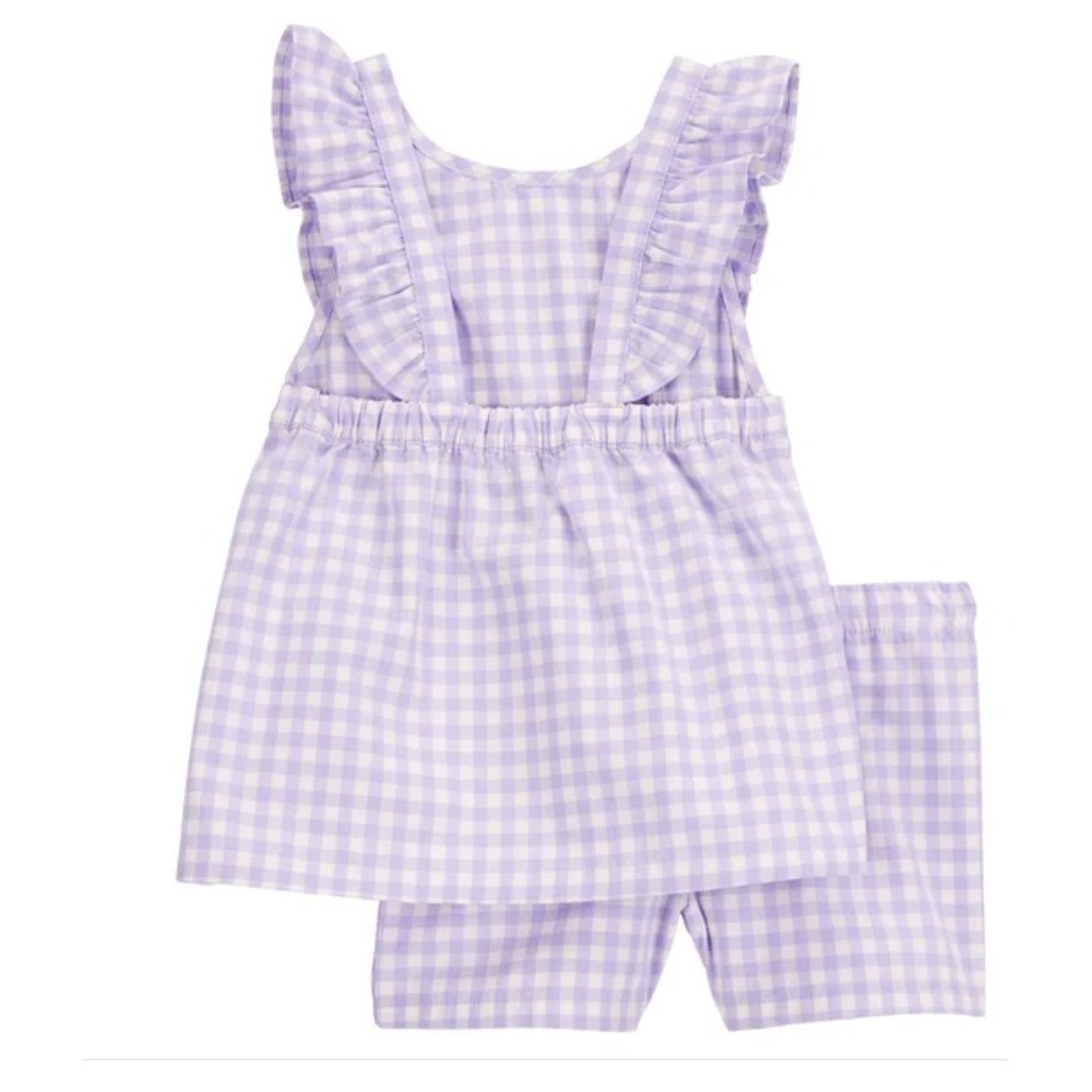 Carter's Girls' 3-piece Playwear Set Purple/White Checkered 2T New!‎ - Picture 2 of 7